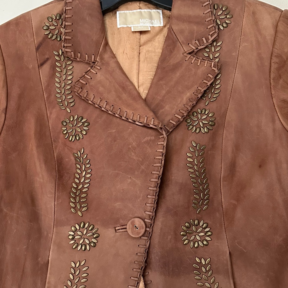 Stunning Michael Corr, studded leather jacket